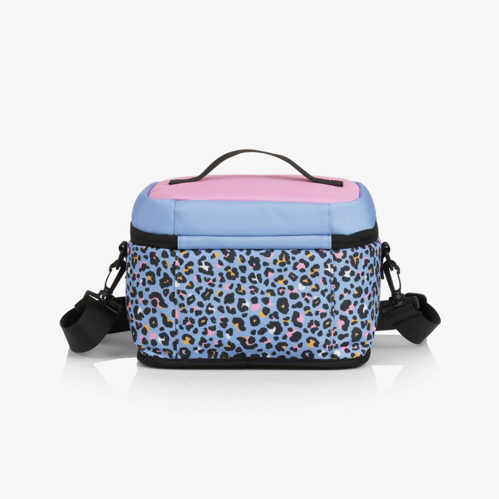 Deux par Deux-Girls Blue & Pink Leopard Print Lunch Bag (25cm) | Childrensalon