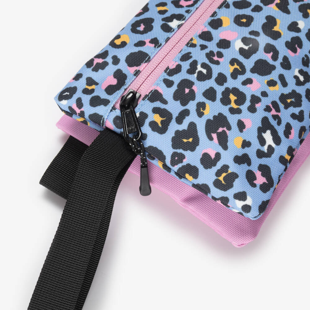 Deux par Deux-Girls Blue & Pink Leopard Print Pencil Case (23cm) | Childrensalon