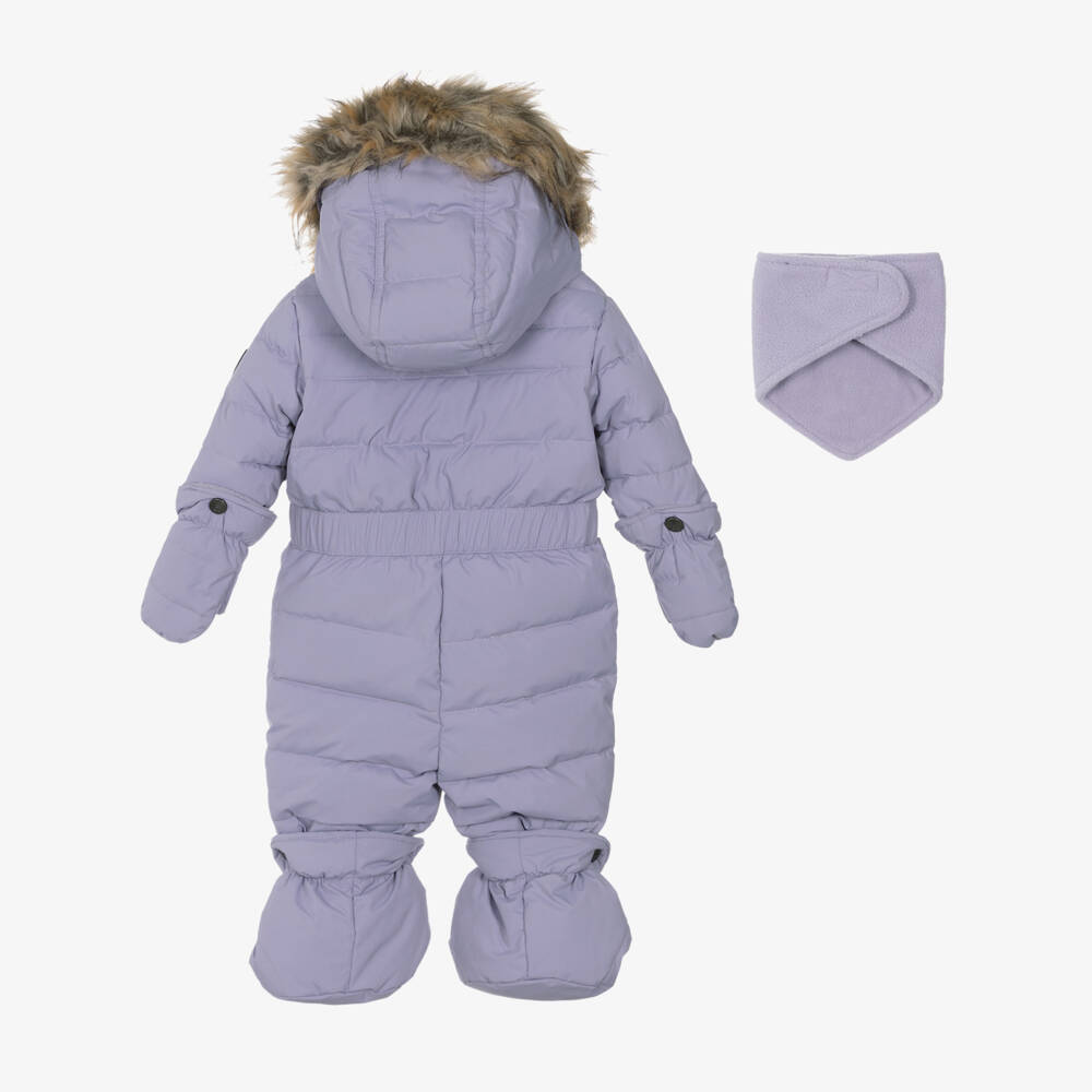 Deux par Deux-أفرول ثلج مقاوم للماء بغطاء رأس لون أرجواني للبنات | Childrensalon