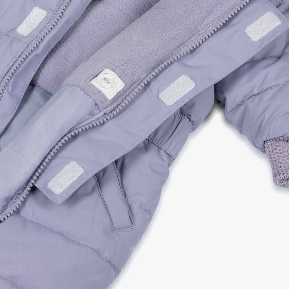 Deux par Deux-أفرول ثلج مقاوم للماء بغطاء رأس لون أرجواني للبنات | Childrensalon