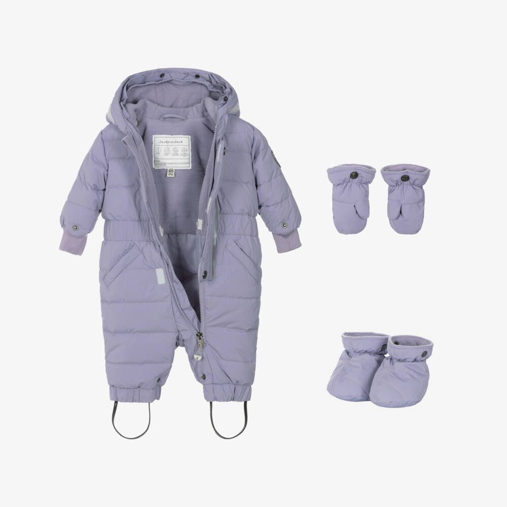 Deux par Deux-أفرول ثلج مقاوم للماء بغطاء رأس لون أرجواني للبنات | Childrensalon