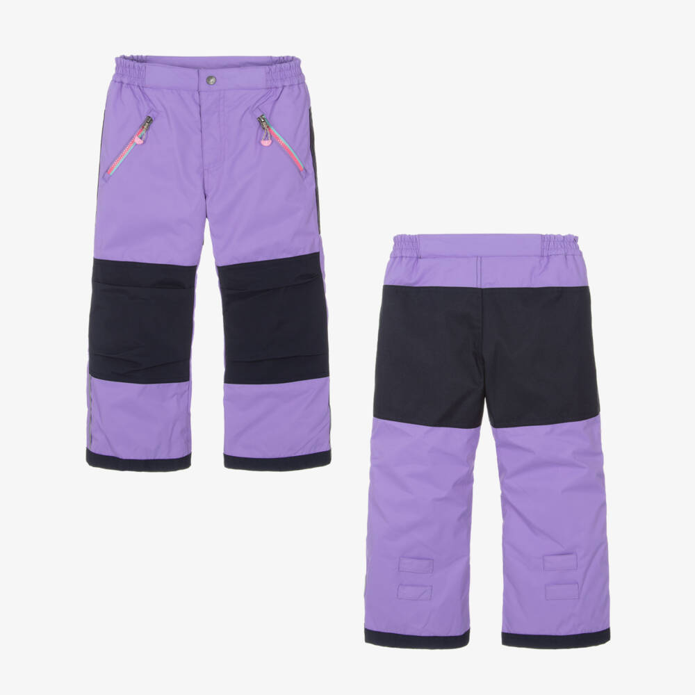 Deux par Deux-Girls Lilac Purple & Navy Blue Unicorn Print Snowsuit | Childrensalon