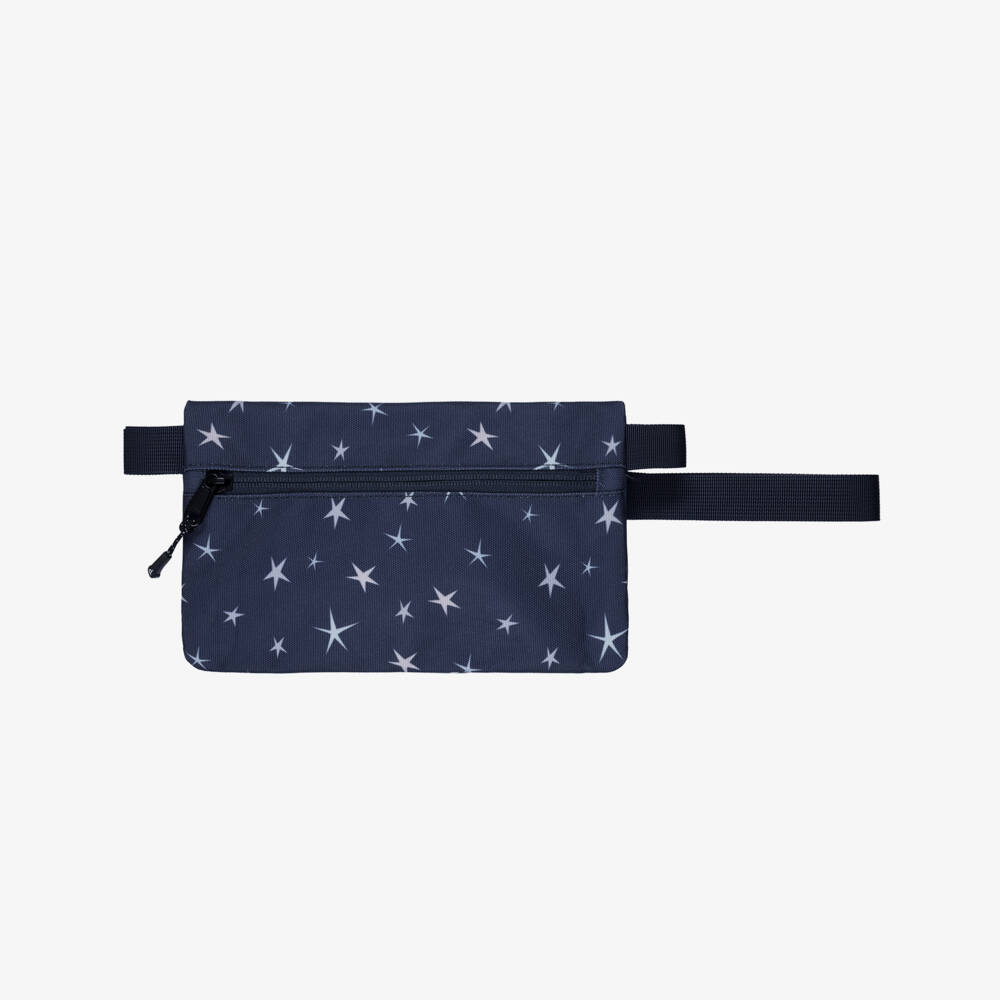 Deux par Deux-Girls Navy Blue Unicorn & Star Print Pencil Case (23cm) | Childrensalon