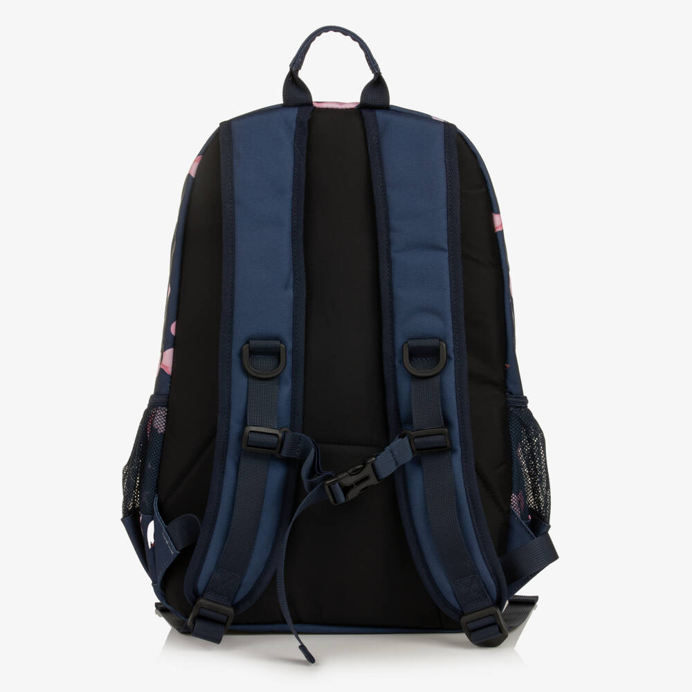 Deux par Deux-Girls Navy & Pink Unicorn Print Backpack (46cm) | Childrensalon