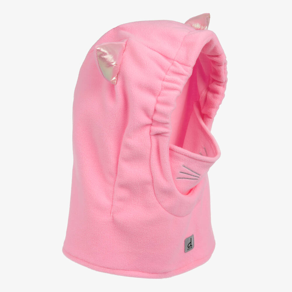 Deux par Deux-Girls Oversized Pink Cat Balaclava for Ski Helmets | Childrensalon