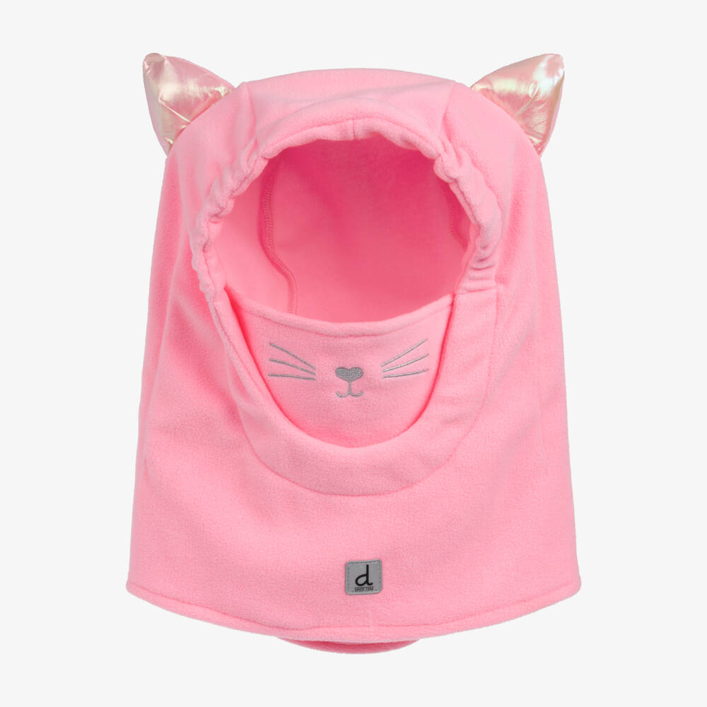 Deux par Deux-Girls Oversized Pink Cat Balaclava for Ski Helmets | Childrensalon