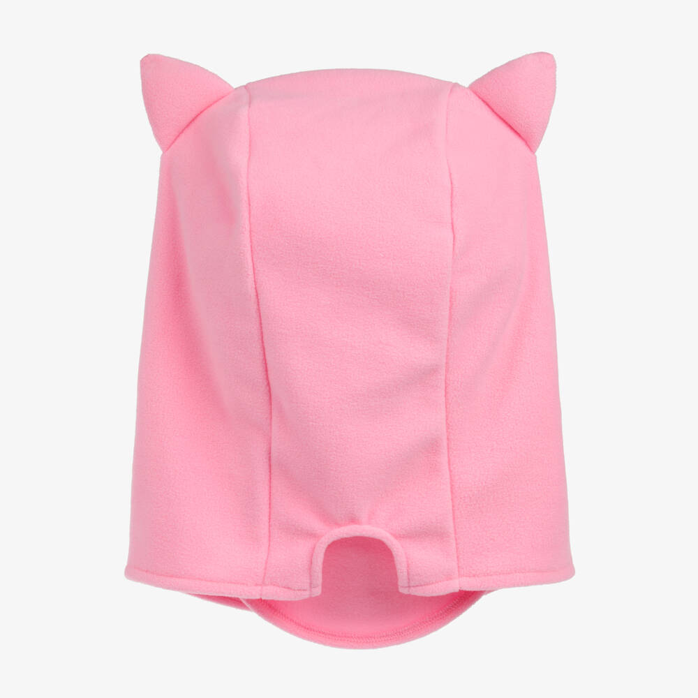 Deux par Deux-Girls Oversized Pink Cat Balaclava for Ski Helmets | Childrensalon