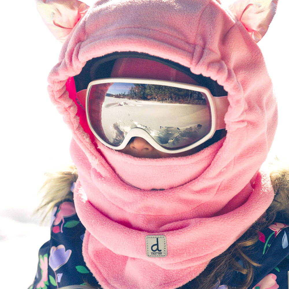 Deux par Deux-Girls Oversized Pink Cat Balaclava for Ski Helmets | Childrensalon