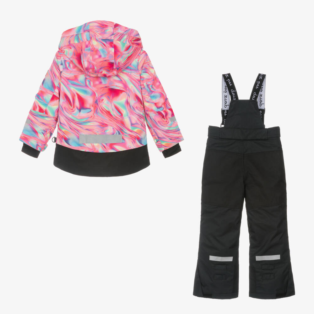 Deux par Deux-Girls Pink & Black Snowsuit | Childrensalon