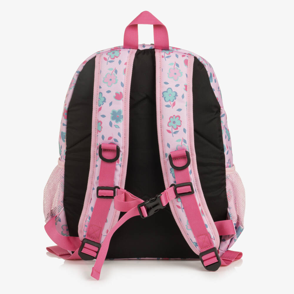 Deux par Deux-Girls Pink Floral Print Small Backpack (38cm) | Childrensalon