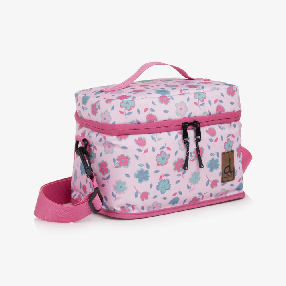 Deux par Deux-Girls Pink Flower Print Lunch Bag (25cm) | Childrensalon