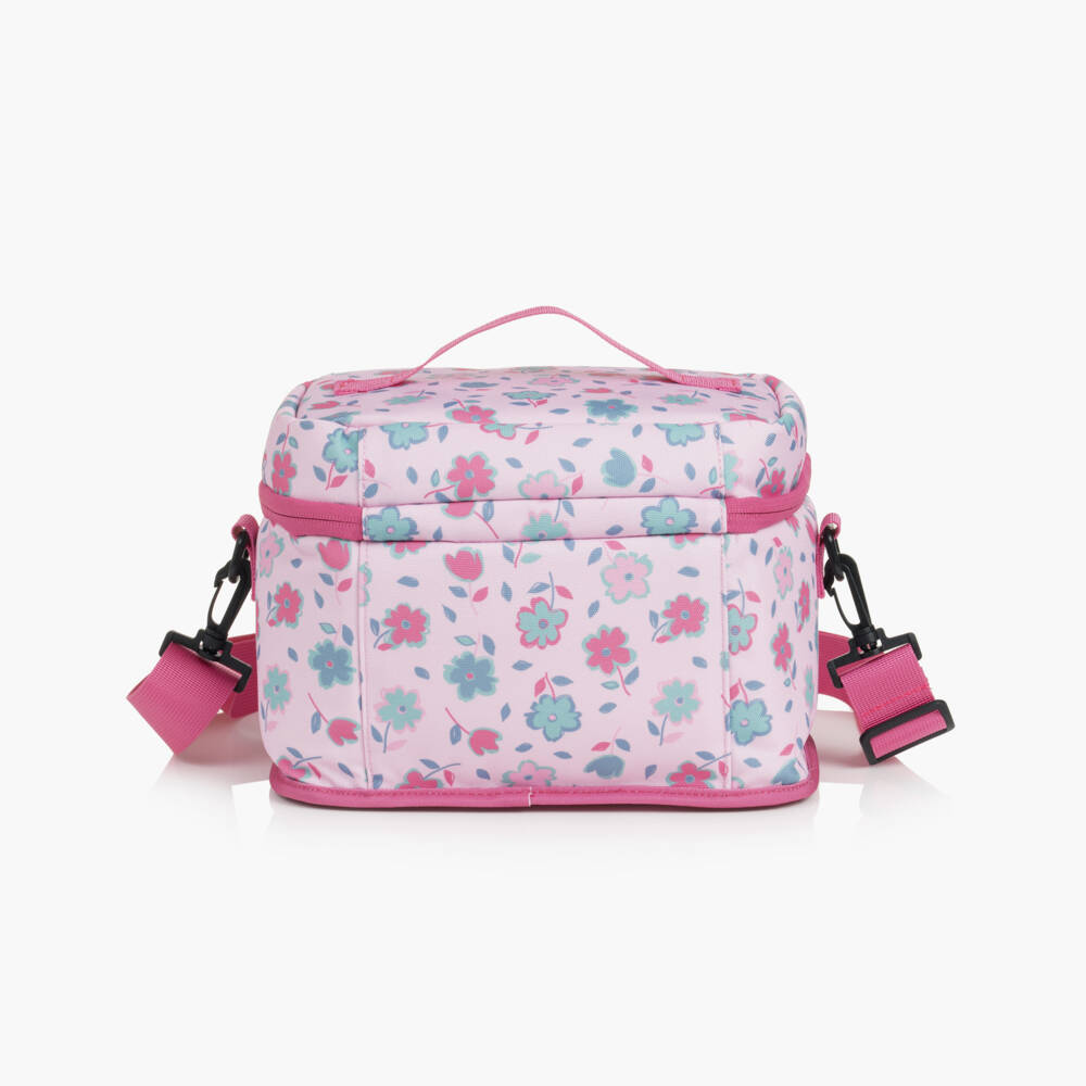 Deux par Deux-Girls Pink Flower Print Lunch Bag (25cm) | Childrensalon