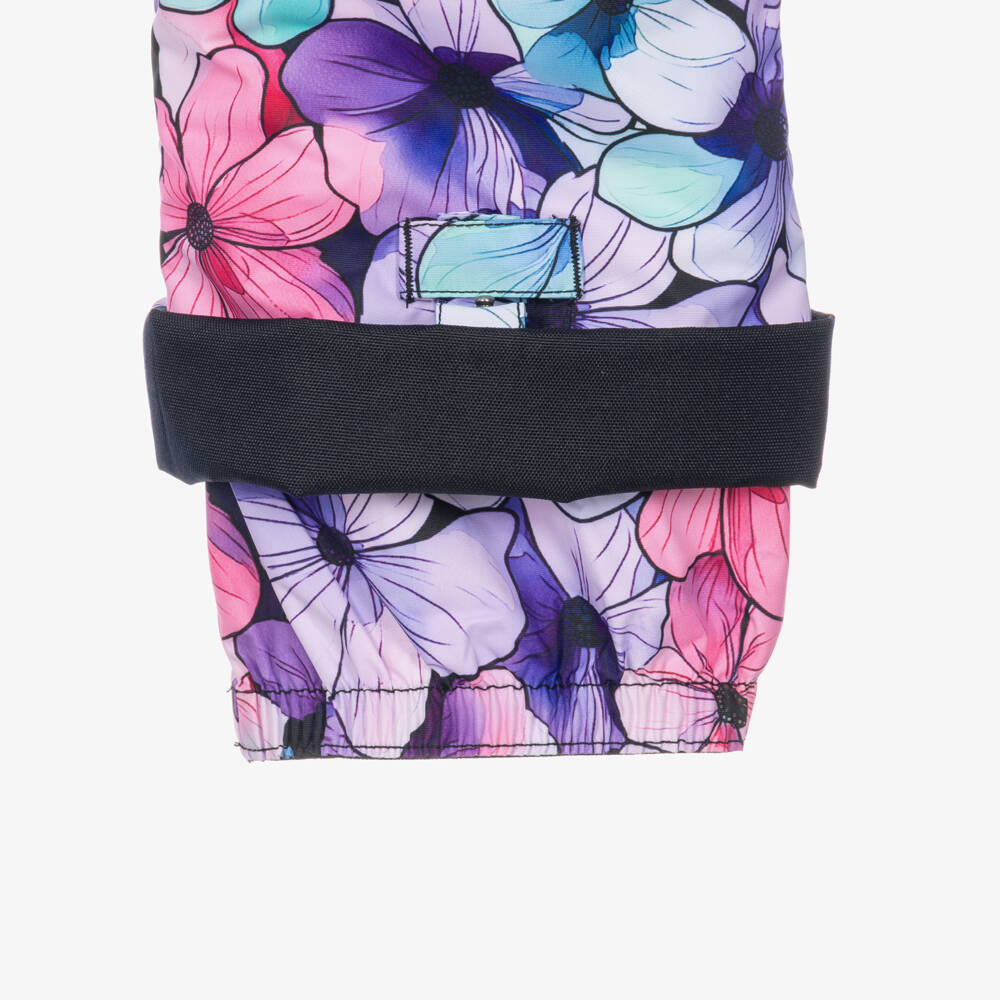 Deux par Deux-Girls Pink & Lilac Floral Print Technical Snowsuit | Childrensalon