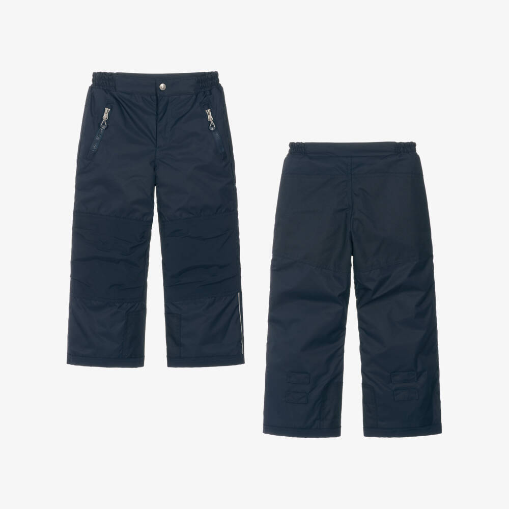 Deux par Deux-Girls Pink Mountain Scene & Navy Blue Snowsuit | Childrensalon