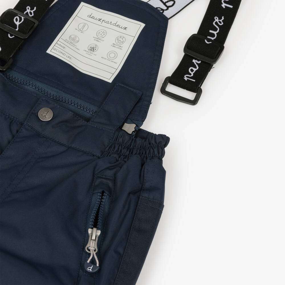 Deux par Deux-Girls Pink Mountain Scene & Navy Blue Snowsuit | Childrensalon