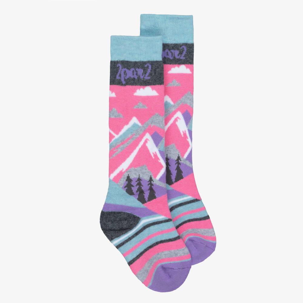 Deux par Deux-Girls Pink Mountain & Ski Thermal Socks | Childrensalon