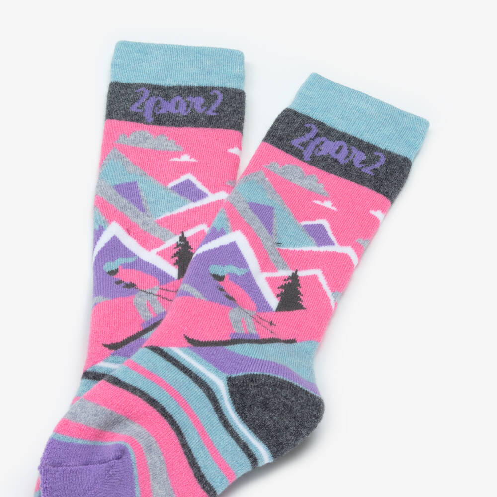Deux par Deux-Girls Pink Mountain & Ski Thermal Socks | Childrensalon