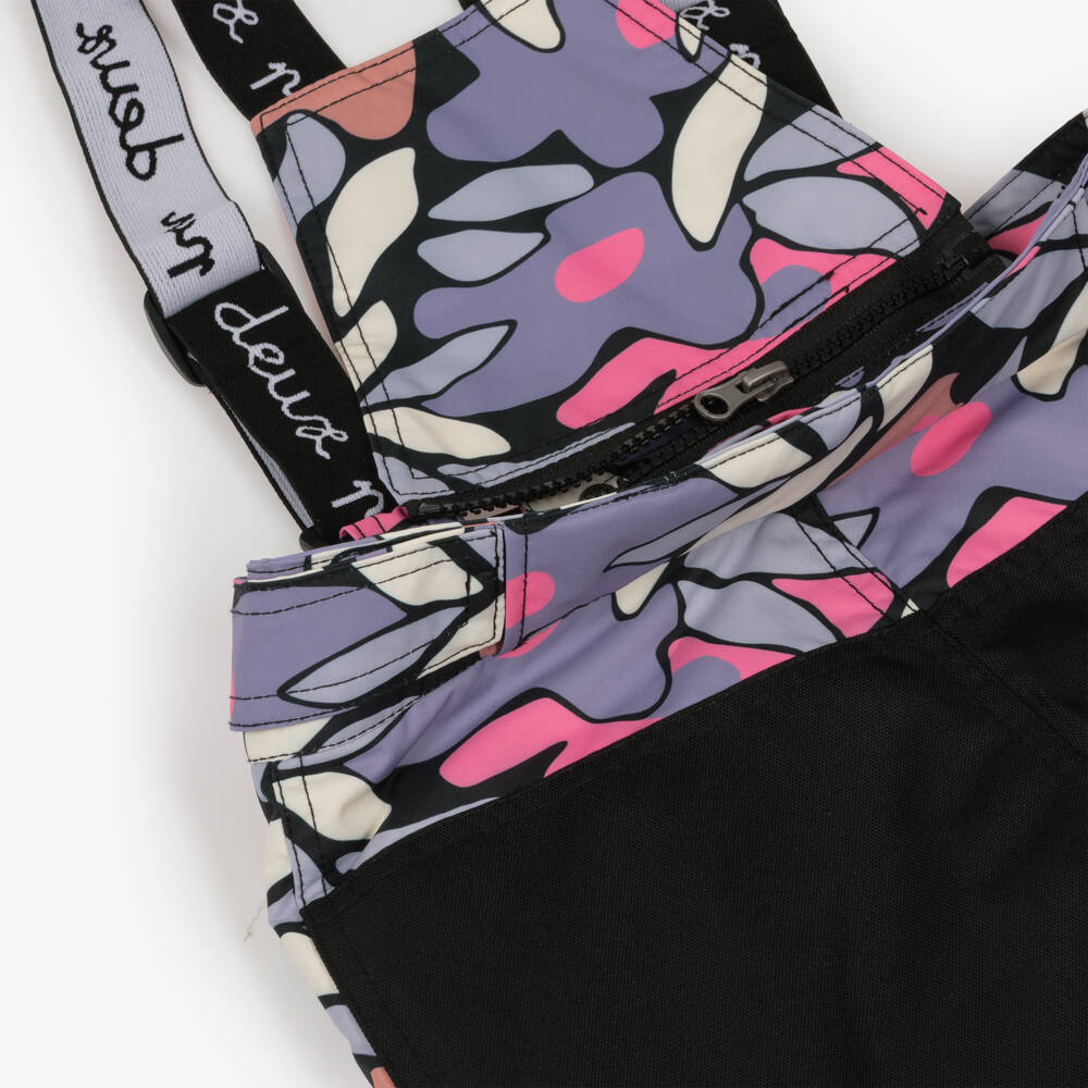 Deux par Deux-Girls Pink & Purple Colour Block & Floral Snowsuit | Childrensalon