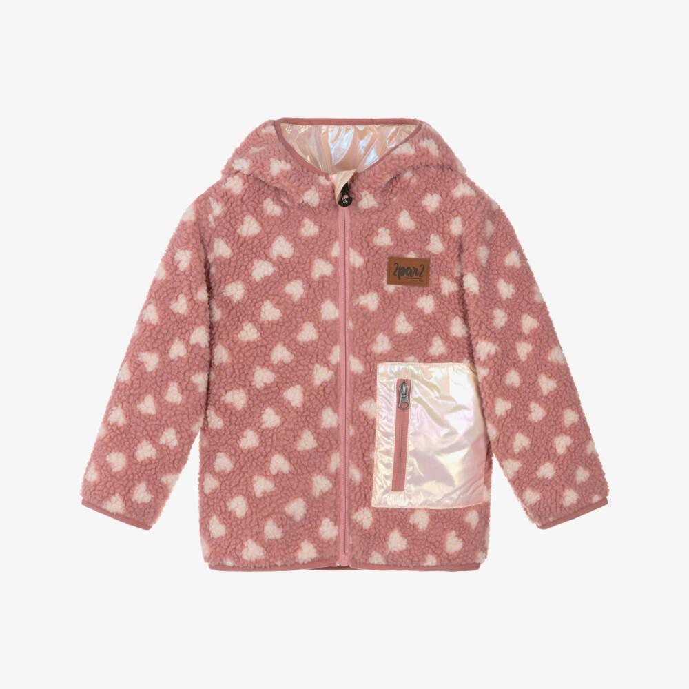 Deux par Deux-Girls Reversible Pink Zip-Up Jacket | Childrensalon