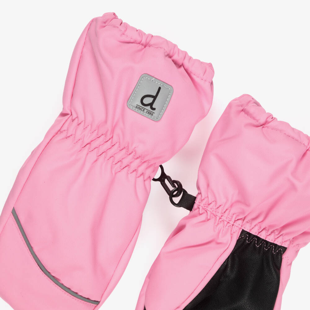 Deux par Deux-Girls Technical Pink Ski Mittens | Childrensalon