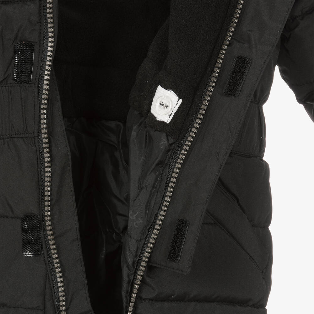 Deux par Deux-Grey Hooded Baby Snowsuit  | Childrensalon