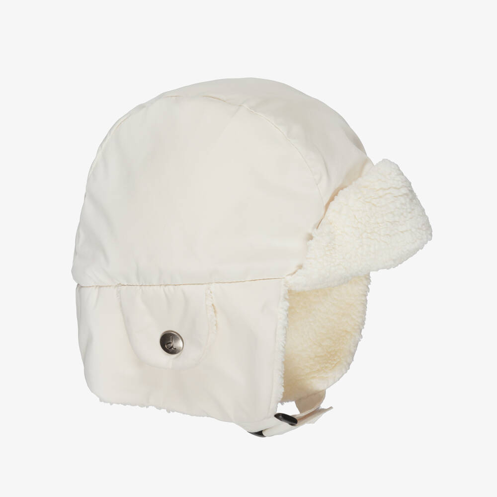 Deux par Deux-Ivory Sherpa Fleece Lined Trapper Hat | Childrensalon