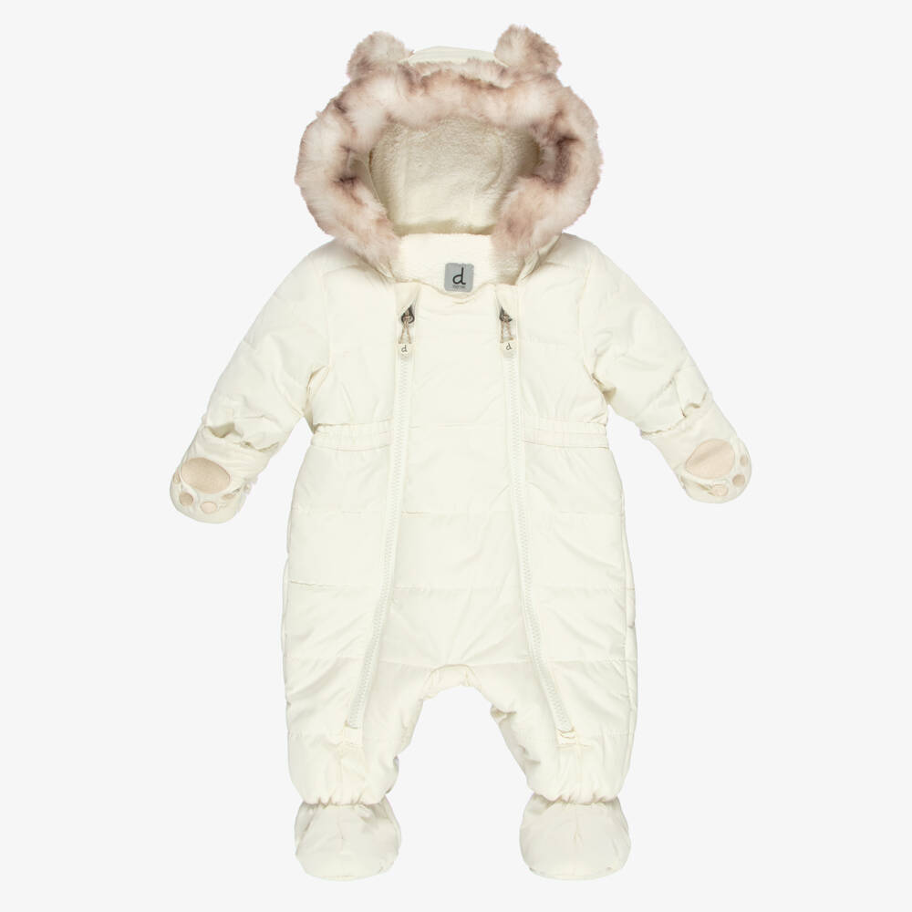 Deux par Deux-Ivory Technical Baby Snowsuit | Childrensalon