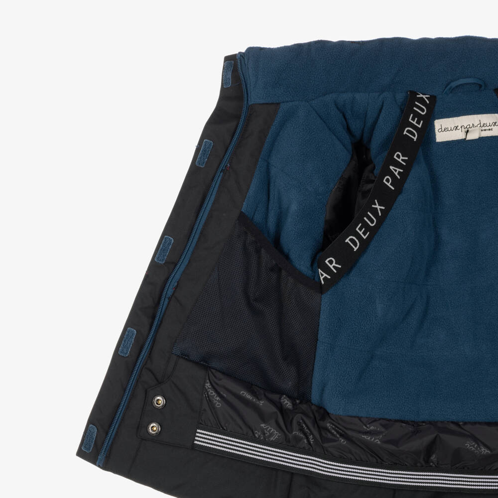Deux par Deux-Teal Blue & Burgundy Camouflage Technical Snowsuit | Childrensalon