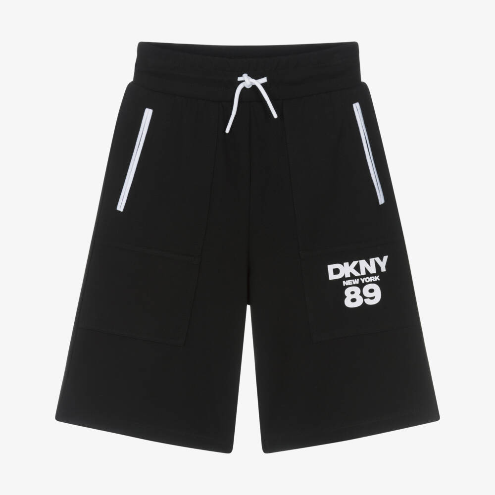 DKNY-Black Milano Jersey Drawstring Shorts  | Childrensalon