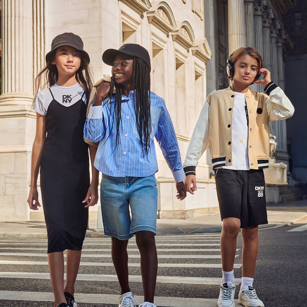 DKNY-Black Milano Jersey Drawstring Shorts | Childrensalon