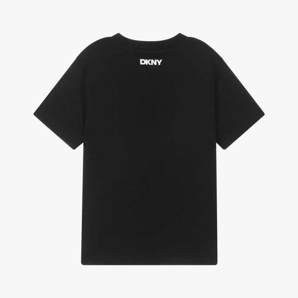 DKNY-Black True New Yorker Cotton T-Shirt | Childrensalon