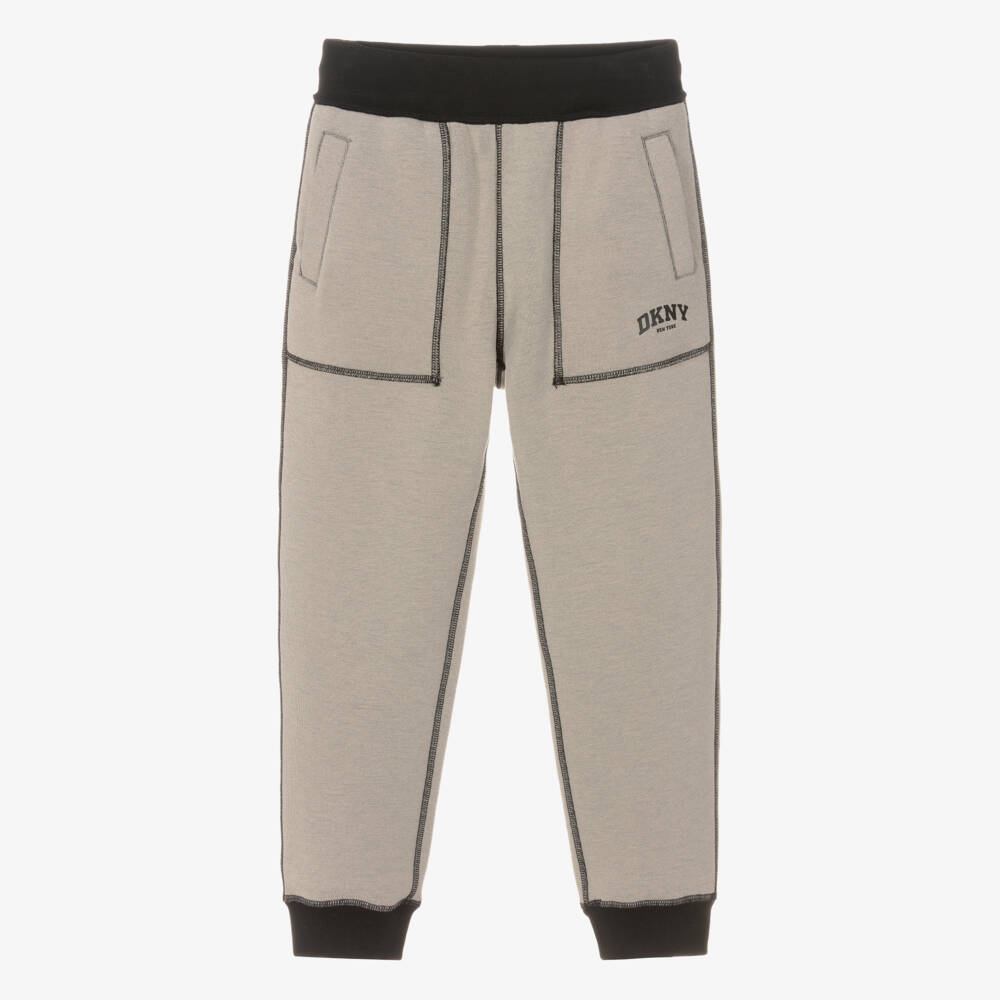 DKNY-Boys Beige & Black Reversible Joggers | Childrensalon