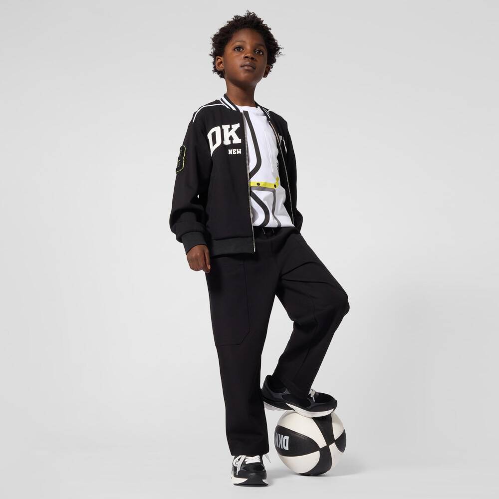 DKNY-Boys White Cotton Subway Line Graphic T-Shirt | Childrensalon