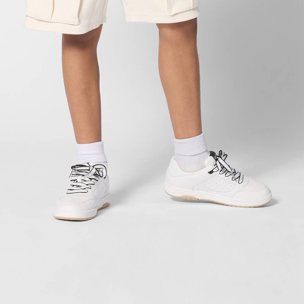 DKNY-Boys White Leather Laced Trainers | Childrensalon