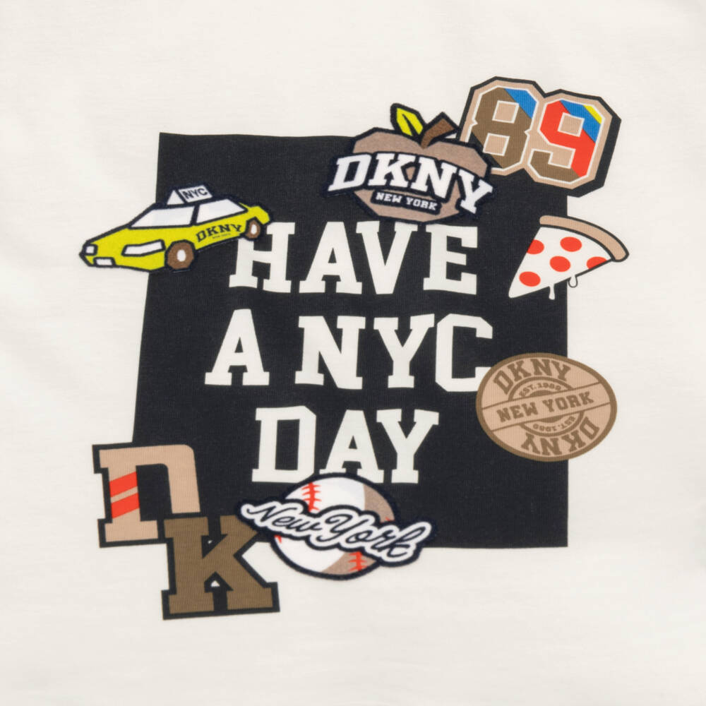 DKNY-Boys White NYC Day T-Shirt | Childrensalon