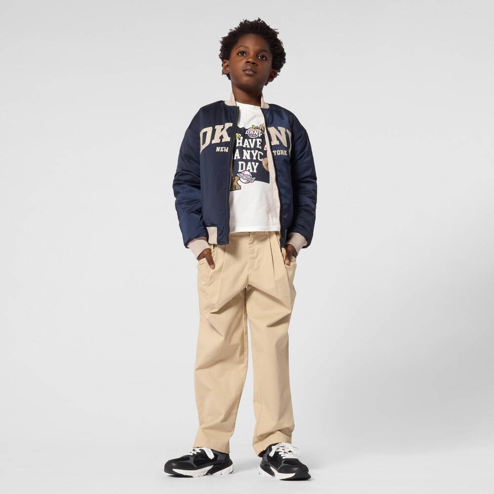 DKNY-Boys White NYC Day T-Shirt | Childrensalon