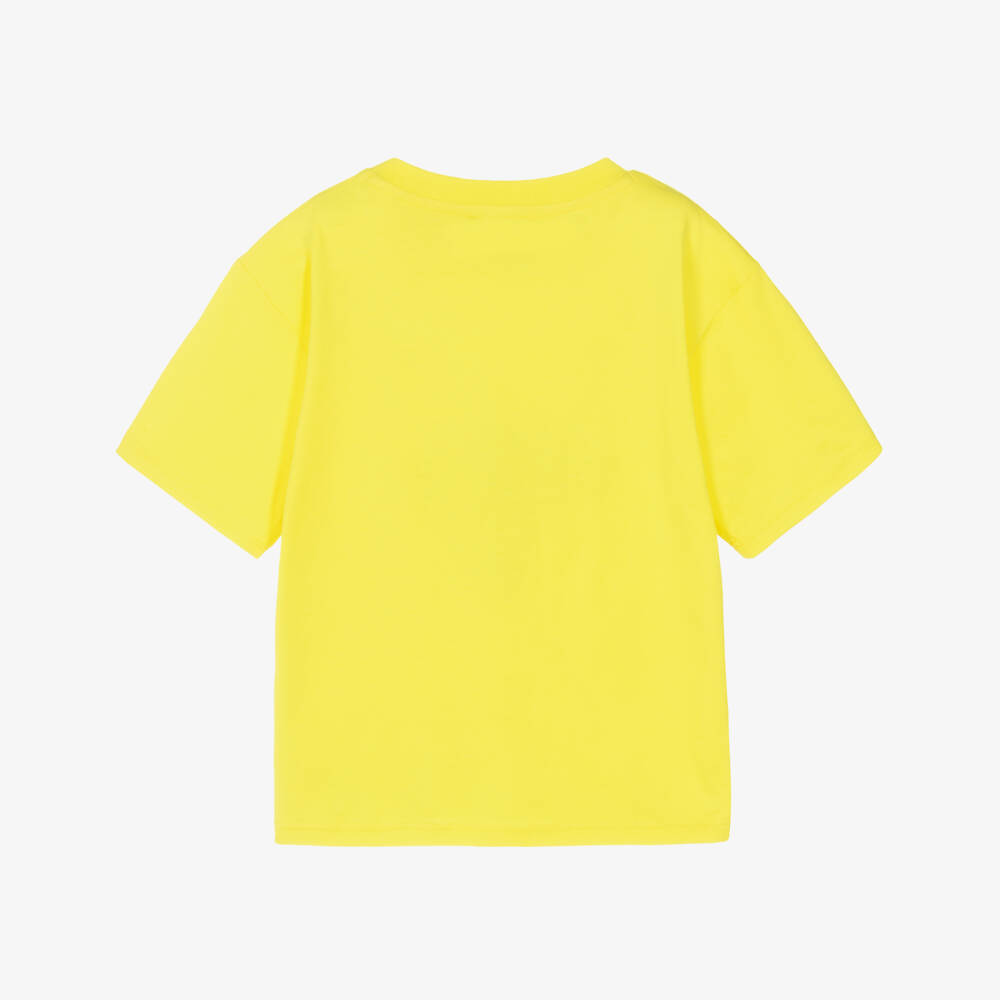 DKNY-Boys Yellow Cotton T-Shirt with 1989 Logo | Childrensalon