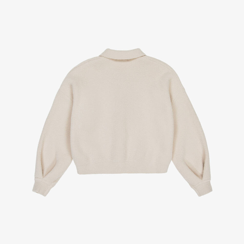 DKNY-كارديغان محبوك لون بيج للبنات | Childrensalon