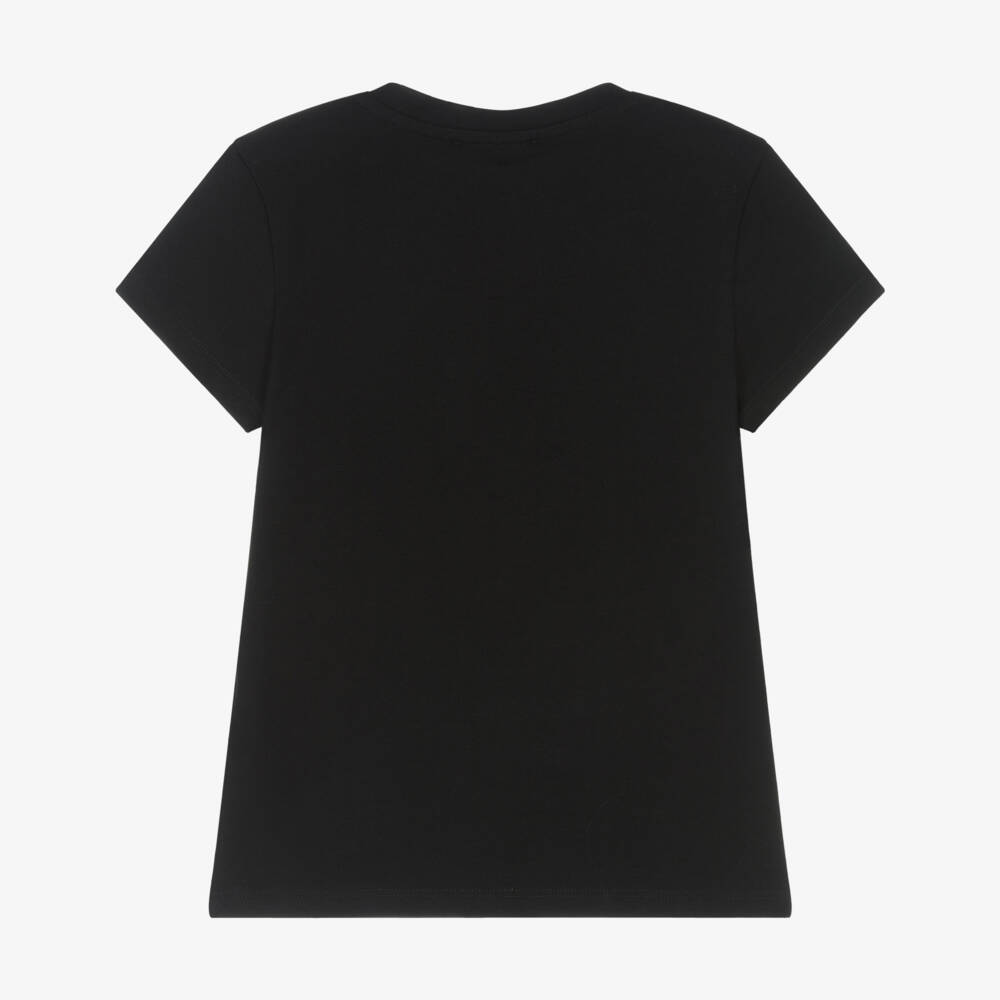 DKNY-Girls Black Cotton Jersey Logo T-Shirt | Childrensalon