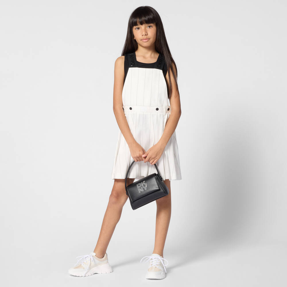 DKNY-Сумка черная из искусственной кожи с логотипом из страз для девочек (19см) | Childrensalon