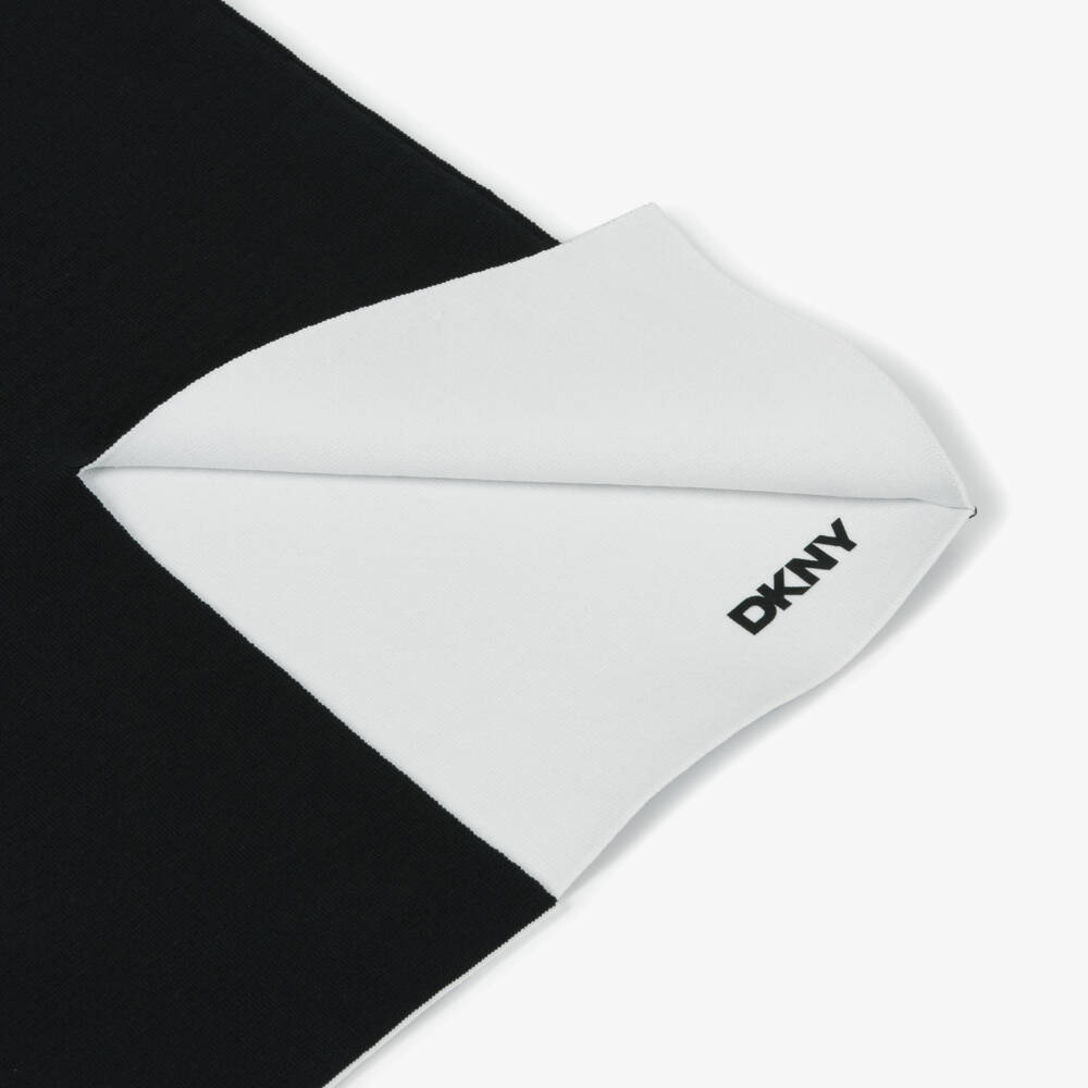 DKNY-تنورة قصة قلم بوجهين جيرسي لون أبيض وأسود للبنات  | Childrensalon