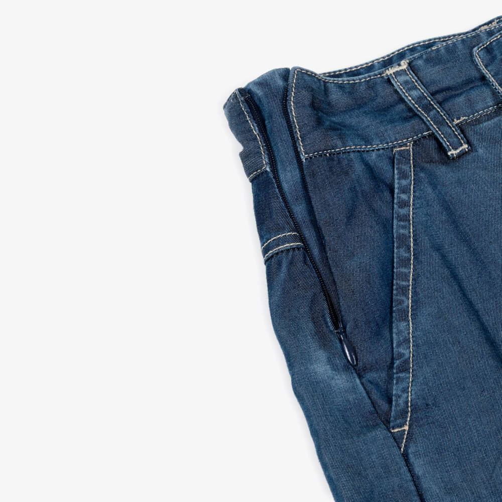 DKNY-Girls Blue Chambray Skort with Embroidered Silver Logo | Childrensalon