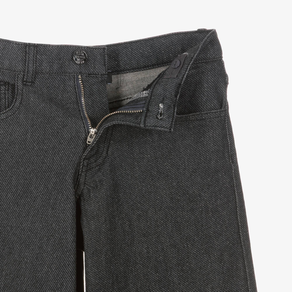DKNY-Girls Glittery Black Denim Wide Leg Jeans | Childrensalon