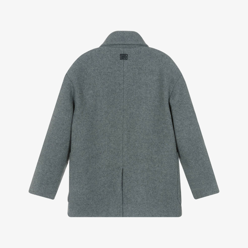 DKNY-معطف مزدوج الأزرار لون رمادي للبنات | Childrensalon