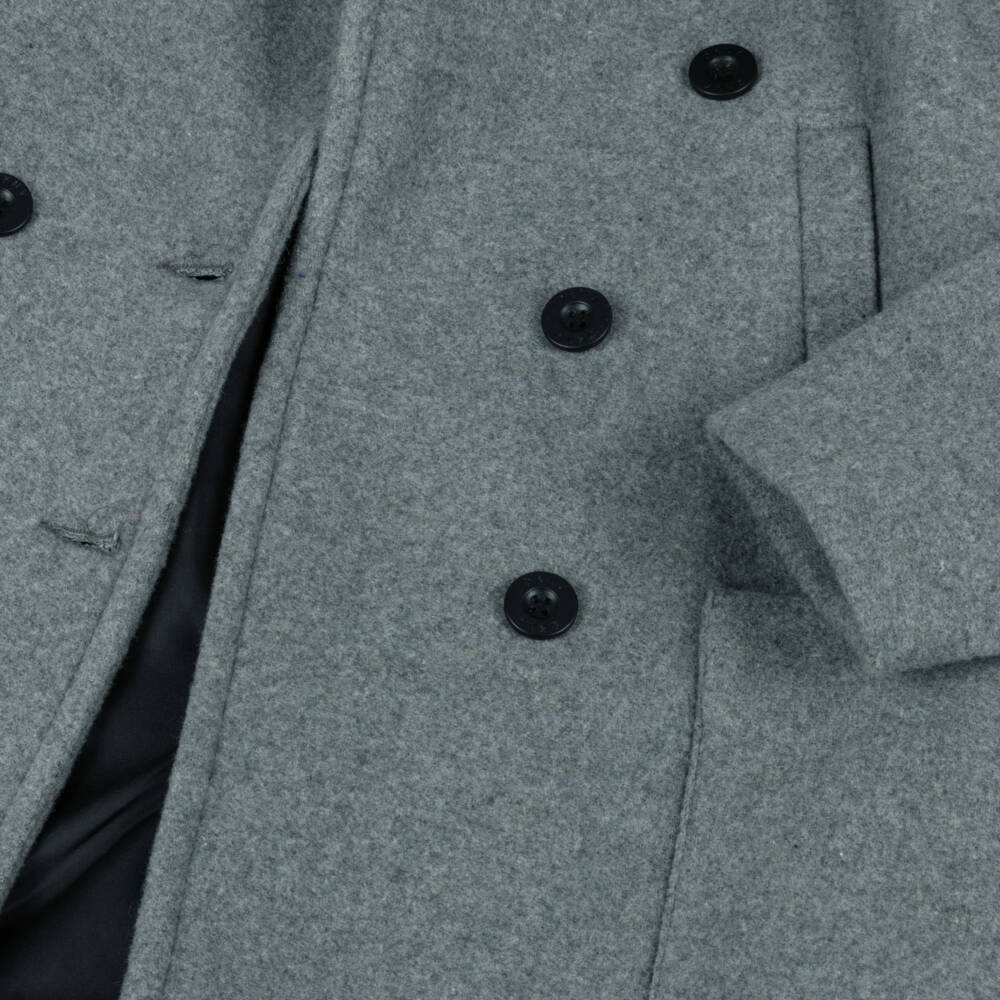 DKNY-معطف مزدوج الأزرار لون رمادي للبنات | Childrensalon