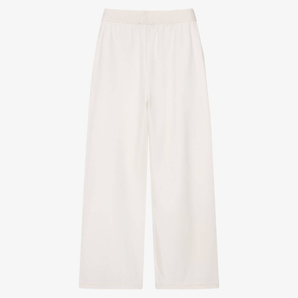 DKNY-Girls Ivory Milano Jersey Trousers with Logo Waistband | Childrensalon