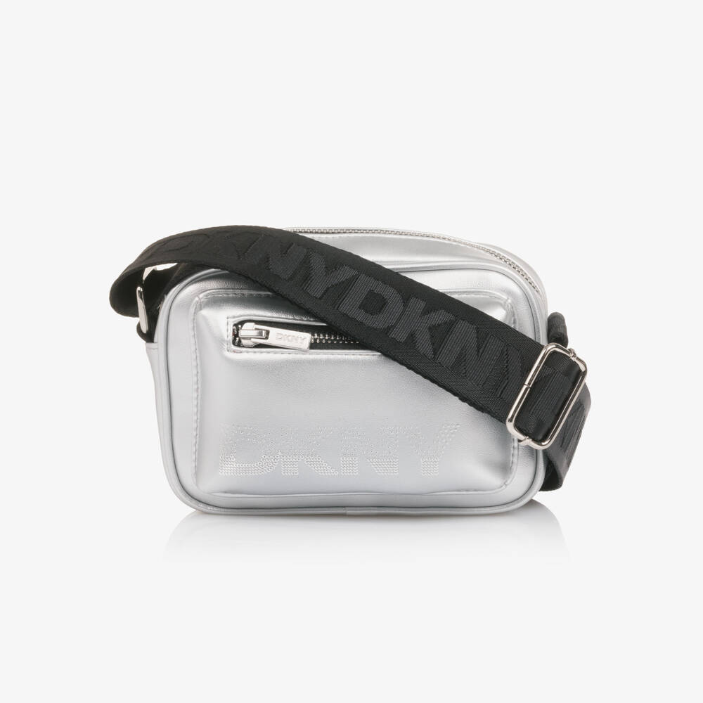 DKNY-حقيبة جلد صناعي لون فضي متاليك للبنات (18 سم) | Childrensalon