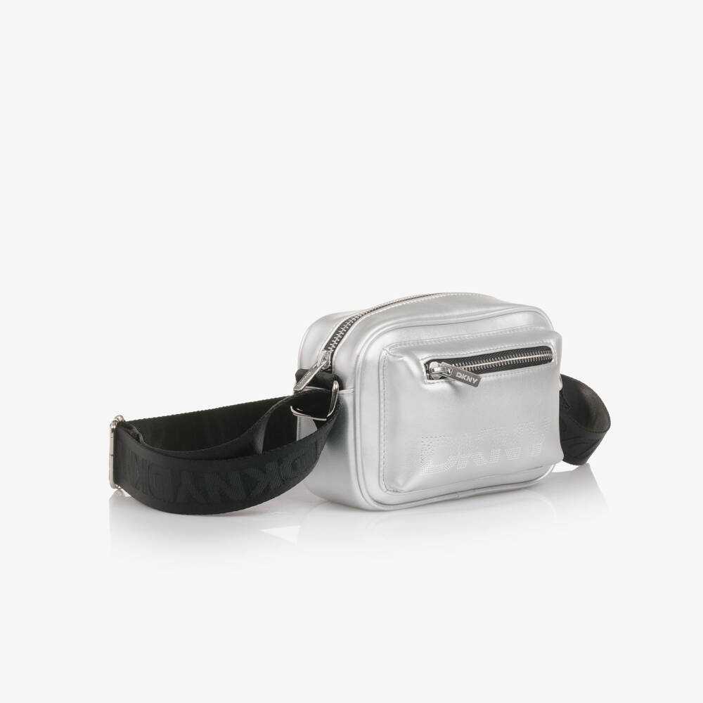 DKNY-حقيبة جلد صناعي لون فضي متاليك للبنات (18 سم) | Childrensalon