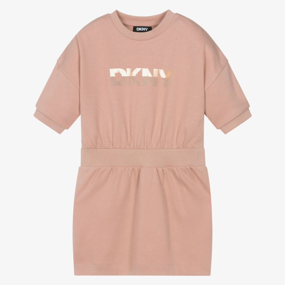 DKNY-Girls Pink Cotton Jersey Dress | Childrensalon