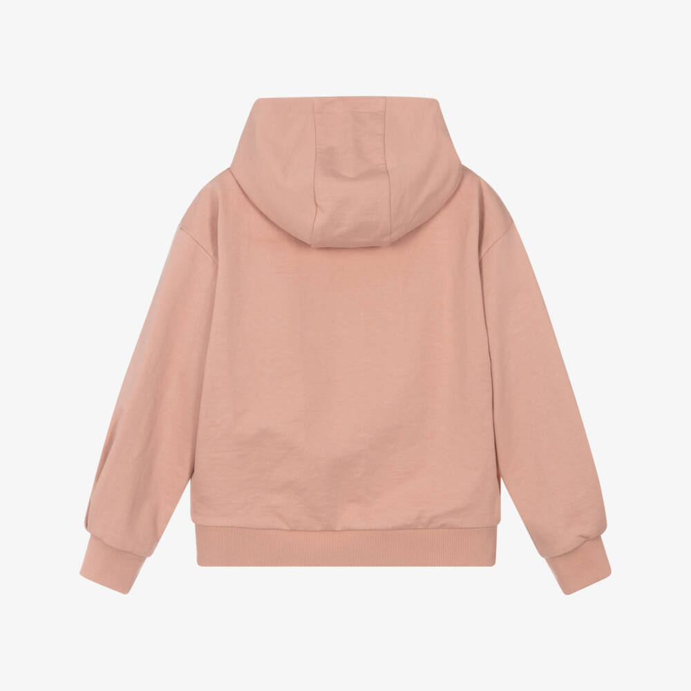 DKNY-هودي مطرز بشعار لون زهري للبنات | Childrensalon